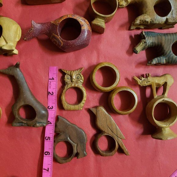 1980s Wood African Elephant + Rhino + multiple Animals From Kenya Africa Hand Ca - Picture 4 of 16